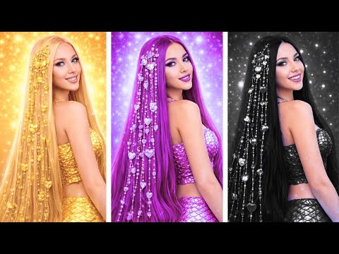 EPIC MERMAID GLAM GLOW-UP CHALLENGE 💄✨ Mermaid MAKEOVER KIT Saves a Day