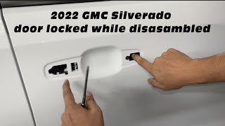 how to unlock disassembled door on 2022 GMC Silverado