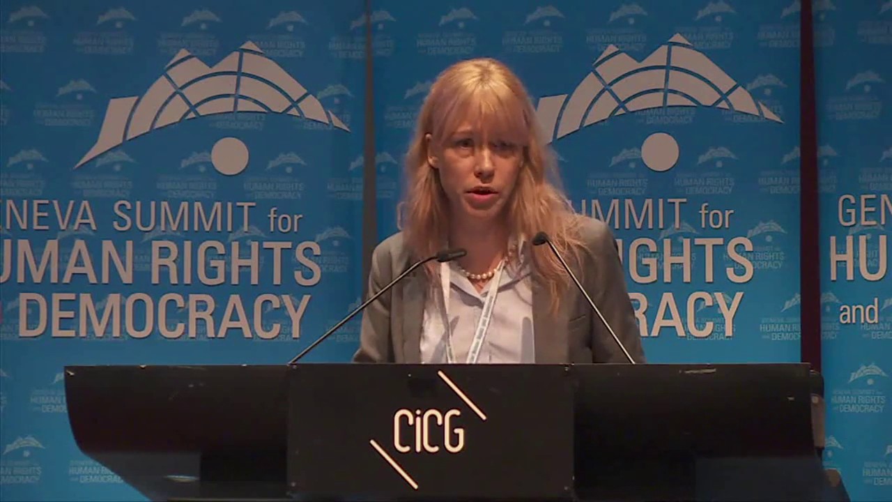 Maria Baronova, Russian human rights activist, addresses the 2015 Geneva Summit for Human Rights