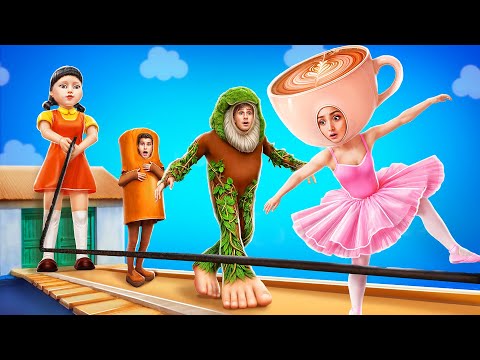 Bambola da gioco Ballerina Cappuccina contro Calamaro Gigante! Sfida di nascondino tra meme itali...