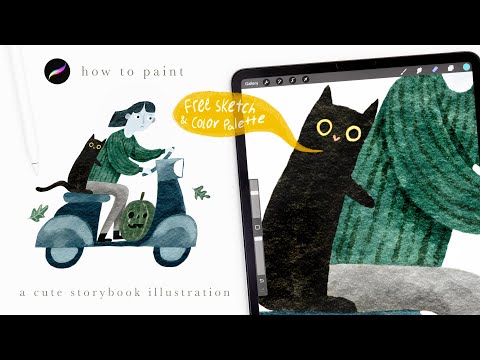 paint storybook charecters with me 🎃 Illustration tutorial - procreate tips and tricks for beginners