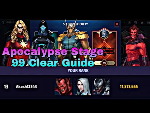 WBU Apocalypse Stage 99 Clear Guide | One Shot With Different Characters - Marvel Future Fight
