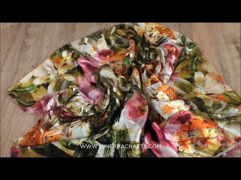 Floral print burn out silk chiffon dress fabric