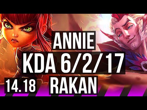 ANNIE & Kai'Sa vs RAKAN & Ezreal (SUP) | 6/2/17, Rank 9 Annie | BR Challenger | 14.18