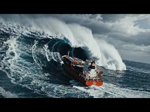 Cadgo vessel narrowly escaped being swallowed by a raging tsunami (AI visual effects)