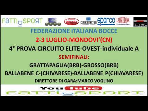 Bocce : Semifinali 4° Prova Circuito Elite Categoria A - Mondovi' (CN)  - 3 Luglio 2022