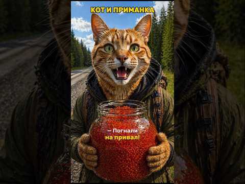 Кот и приманка #юмор #анекдот #смешнойшортс
