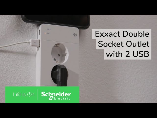 schneider electric Pistorasia exxact 2-pr + 2x usb lat. a+c 3a ant