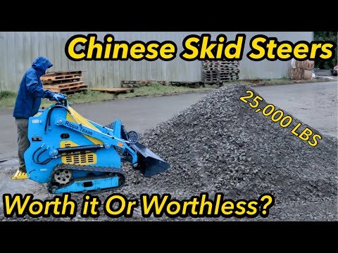 Chinese mini skid steer gravel work review #skidsteer
