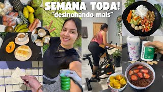 Minha Semana de Alimentação e Treino! Desinchando mais, ROTINA PARA EMAGRECER!