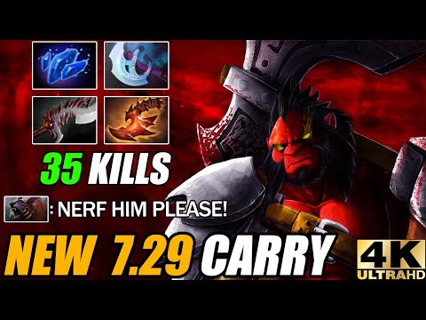 New Meta 7.29 Hard Carry Axe Manta + Abyssal Blade VS Rampage!!! Ursa Epic Battle Fight Dota 2