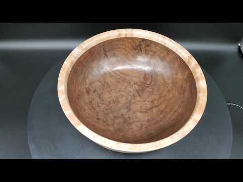 20210521 134032Walnut Burl Bowl with Curly Maple Rim