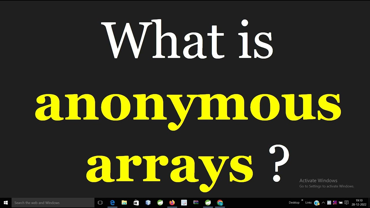 What is the anonymous array in Java ?