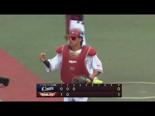 【ファーム】本日バースデーのイーグルス・水上桂 好送球で見事な盗塁阻止!!   2023年7月5日 東北楽天ゴールデンイーグルス 対 埼玉西武ライオンズ