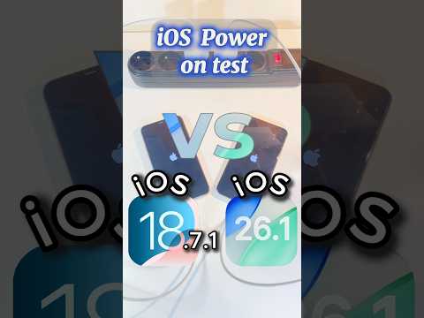 iOS 26.1 vs  iOS 18.7.1 in iPhone Power on test. #ios26 #iphone #apple #ios18