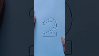 2D Number 2 Drawing Easy #viral #art #shorts