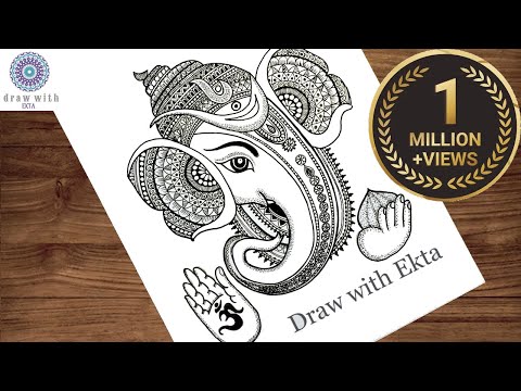 Ganesha Drawing / Easy Zentangle Art / How to draw Ganesha / Mandala Art / Lord Ganesha