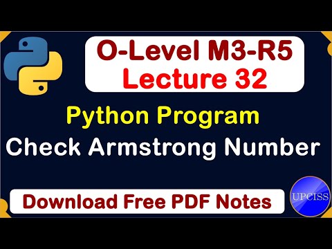 O Level M3 R5 Python Program For Check Armstrong Number Python Program
