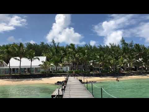 The Tropical Attitude Hotel in Trou D'eau Douce, Mauritius from the beach front pier on the lovely