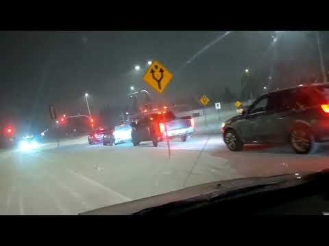 Scary road due to heavy Snow