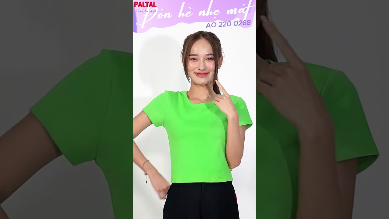 Áo Thun Croptop Tay Ngắn Chất Rib Cotton 220p 0268