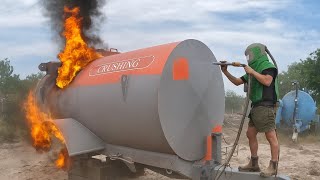 🔥 Diesel Bowser that was Engulfed in Flames Gets Sandblasted CLEAN! | Extreme Restoration Prep