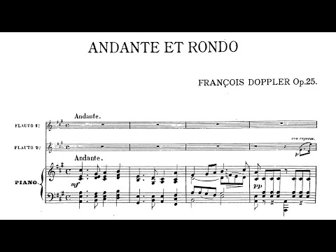 Franz Doppler - Andante et Rondo for 2 Flutes and Piano (with Score)