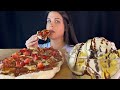 NUTELLA STRAWBERRY BANANA PINSA ICE CREAM MUKBANG ASMR EATING SOUNDS