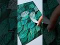 Depth green leaves painting ideas / Leaf impressions painting / Green leaves painting