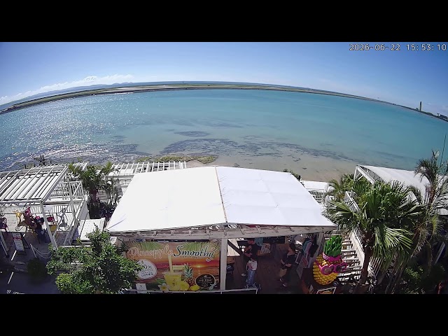 瀬長島ウミカジテラスから那覇空港（海と飛行機の見えるステーキ専門店 ヨナーズガーデン）