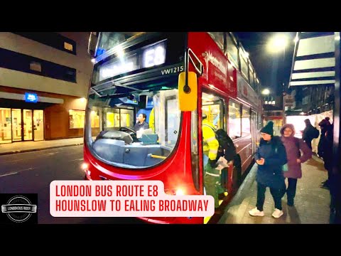 Early Morning London Double-Decker Bus  E8 Ride  Hounslow to Ealing Broadway Join me on