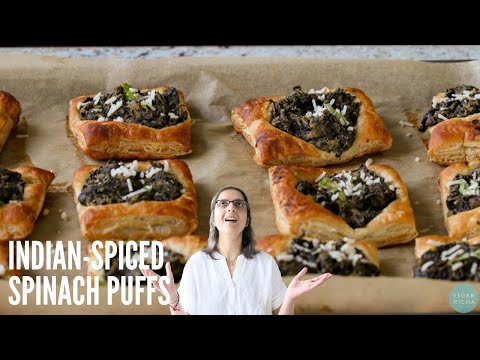 These INDIAN-INSPIRED SPINACH PUFFS are Mind-Blowingly Delicious!