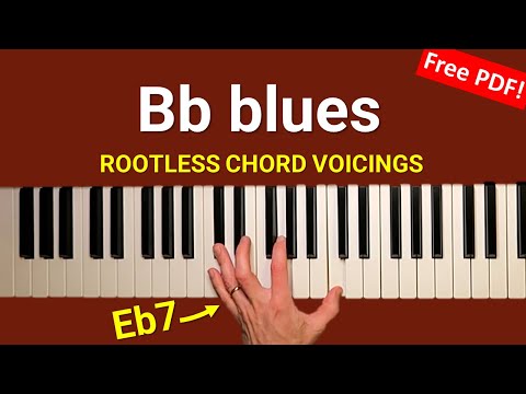 Bb blues - left hand piano voicings (with chord charts)