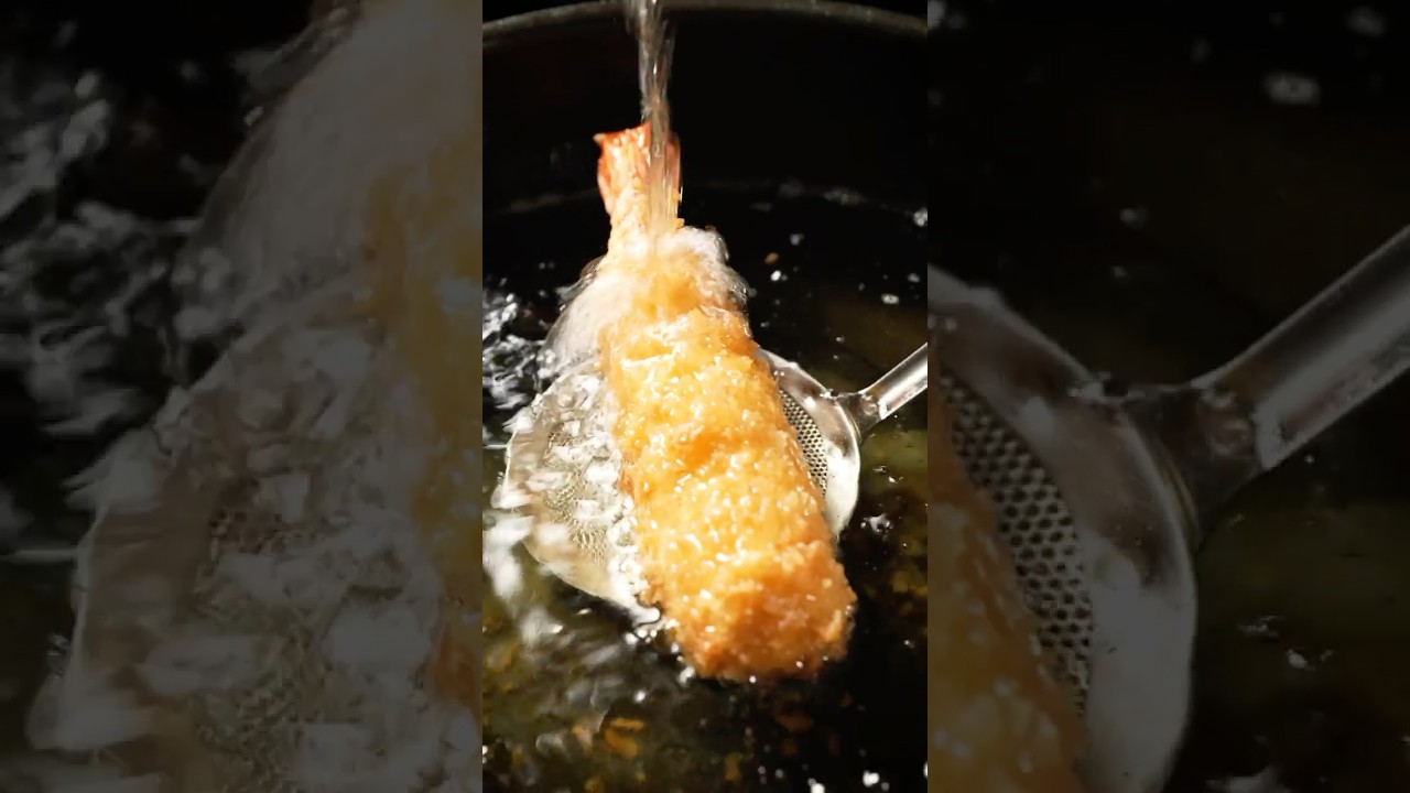 エビフライの尻尾まで食べさす方法。#shorts