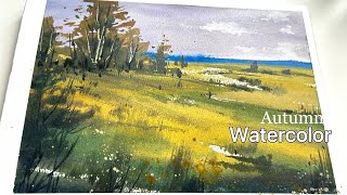 Watercolor Tutorial: A Serene Autumn Atmosphere