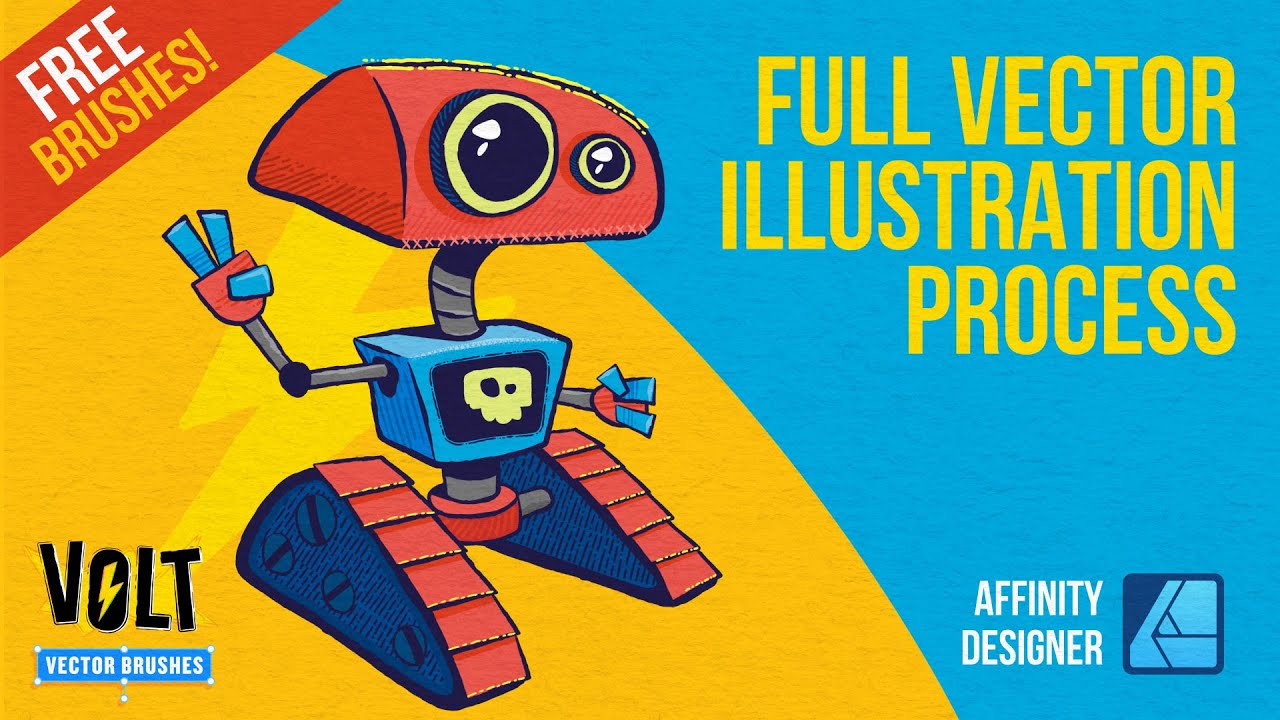 FULL Affinity Designer Vector Illustration Tutorial (with FREE BRUSH PACK!)