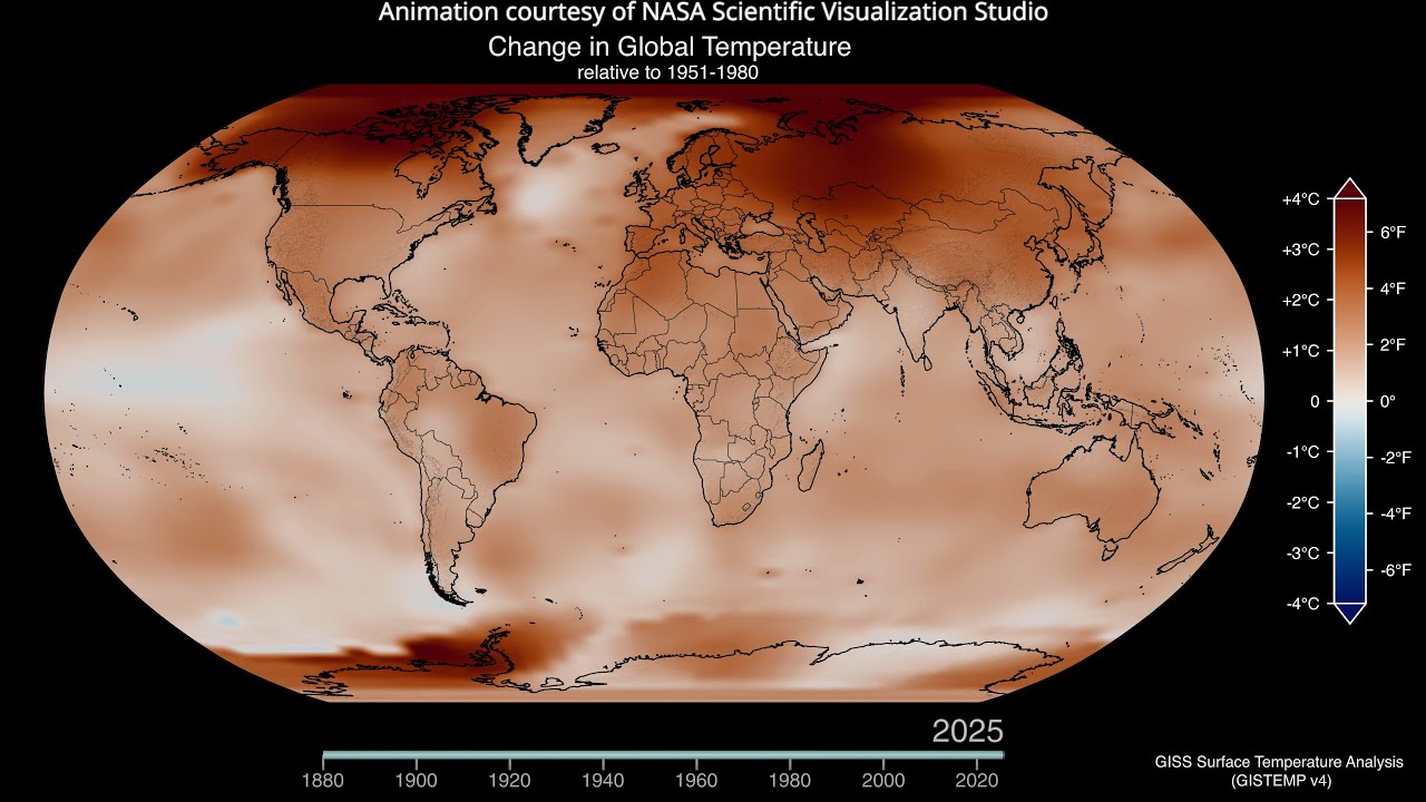 Global Temperature Anomalies from 1880 to 2025