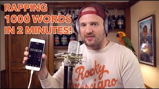 Rapping 1000 Words in 2 Minutes!!! (NEW WORLD RECO