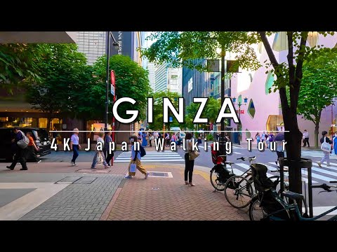 Ginza Japan Walking Tour no verão!4k