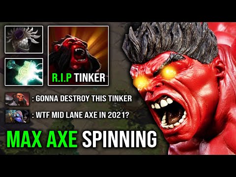 MAX SPEED MID AXE 100% Deleted Tinker Spammer with Nonstop Spin Chop Down Everyone 23Kills Imba DotA