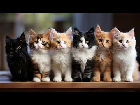 Mama Cat Trims Fur on the Farm/cute cat/cat videos/kittens playing, dogs, cows- Cats meowing.