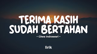 Download lagu TERIMA KASIH SUDAH BERTAHAN - GHEA INDRAWARI | Lirik Lagu Pop Terbaru 2024 | Lagu Trending Hari Ini mp3