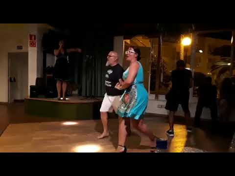 Sandra d'Oria singing "Rocking All Over the World" at Riu Oliva in Corralejo - Fuerteventura