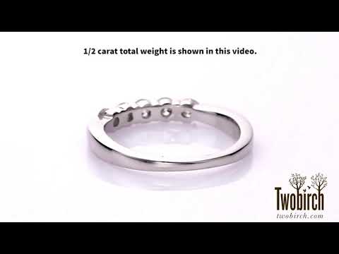 0.5 Carat Five Stone Pave Set Anniversary Band - TwoBIrch - TB-WR-0026-WG-H