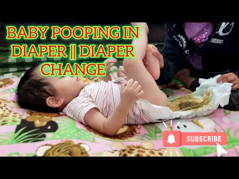 BABY POOPING IN DIAPER || HOW TO CHANGE A POOPY PULL UP DIAPER || DIAPER CHANGE GIRL 