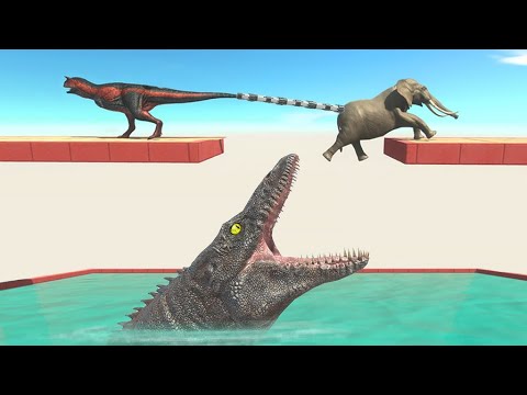 Tug of War Over Mosasaurus Pool - Animal Revolt Battle Simulator