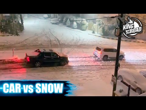 Car ice Sliding crash & spin outs 2021. Black ice and Icy road. Winter weather.