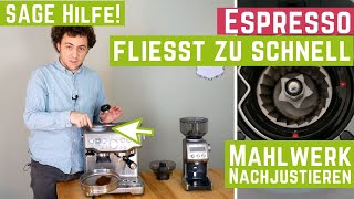 Espresso läuft zu schnell bei Sage Barista Express/Pro/Grinder | Nachjustieren Mahlwerk