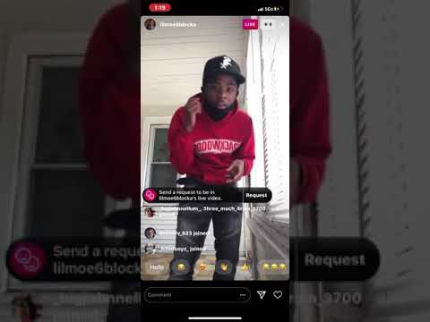 Mob Lil Moe(six Blocka) on live listenin to his new song feat Rooga