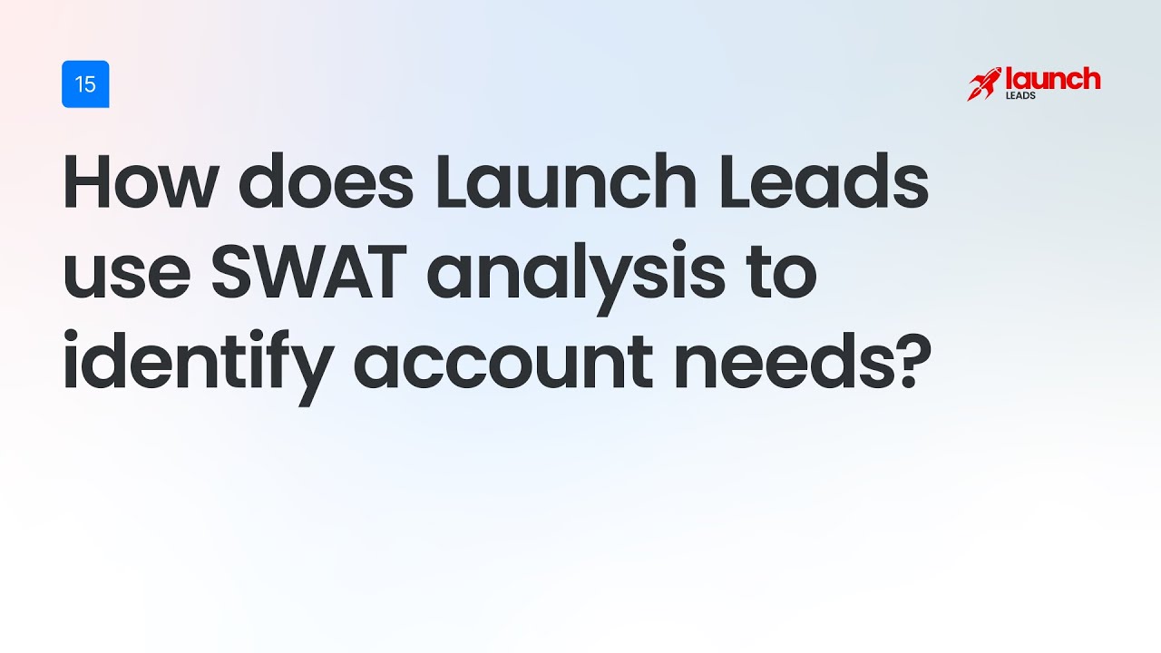 Using SWAT Analysis to Pinpoint Account Needs with Launch Leads